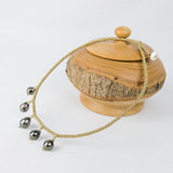 Gold Choker with Five Baroque Tahitian Pearls around the Neck