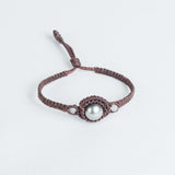 Hand-knotted Macrame Thread with a Tahitian Pearl