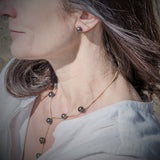 Silver Stud Lever Back Earrings with Tahitian Pearls
